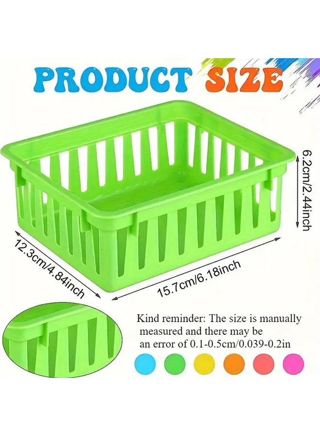 Random Color Stackable Plastic Storage Basket Organizer For Home Office Kitchen Bathroom - Image 3